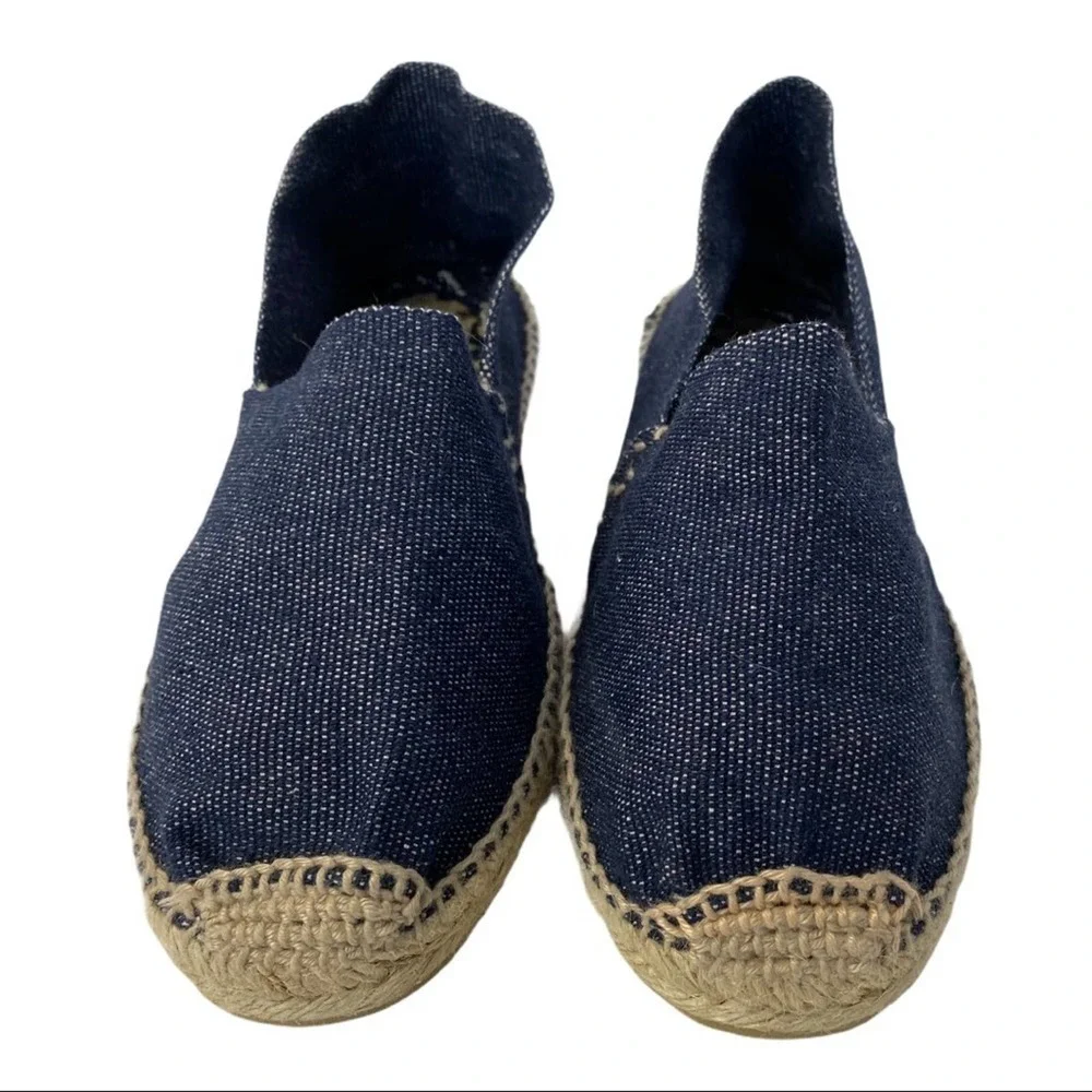 Cousu Main Slip on Espadrille Denim Shoes